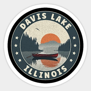 Davis Lake Illinois Sunset Sticker